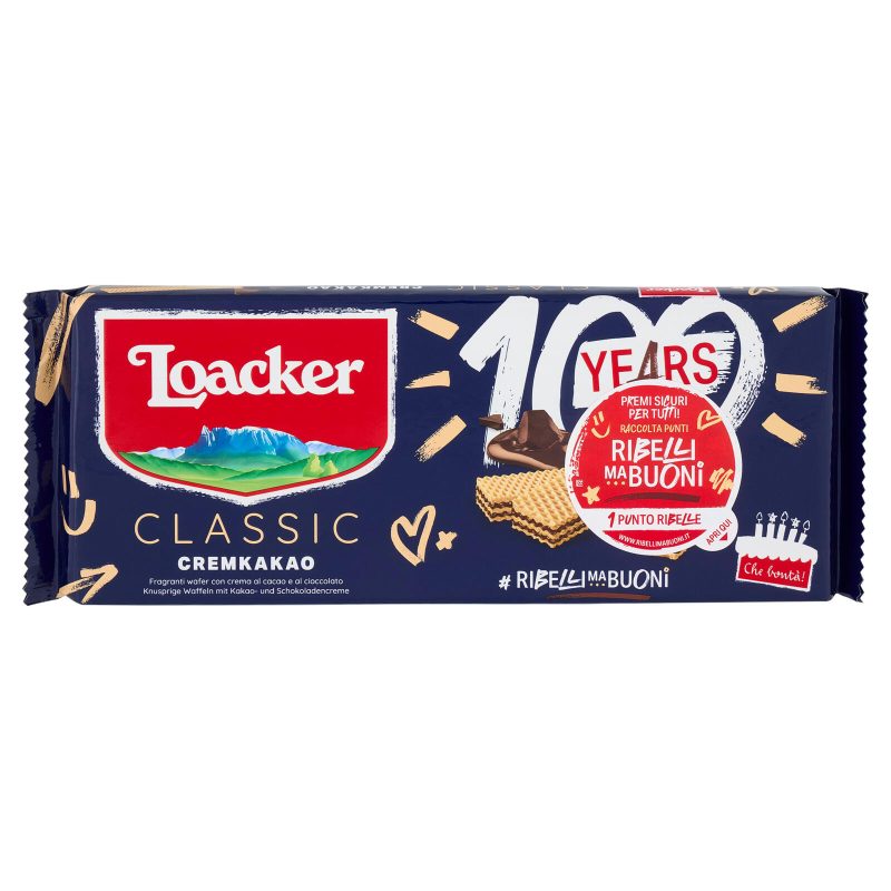 Loacker Classic Cremkakao Wafer con crema al Cioccolato e Cacao Nobile dell'Ecuador Wafers 175g