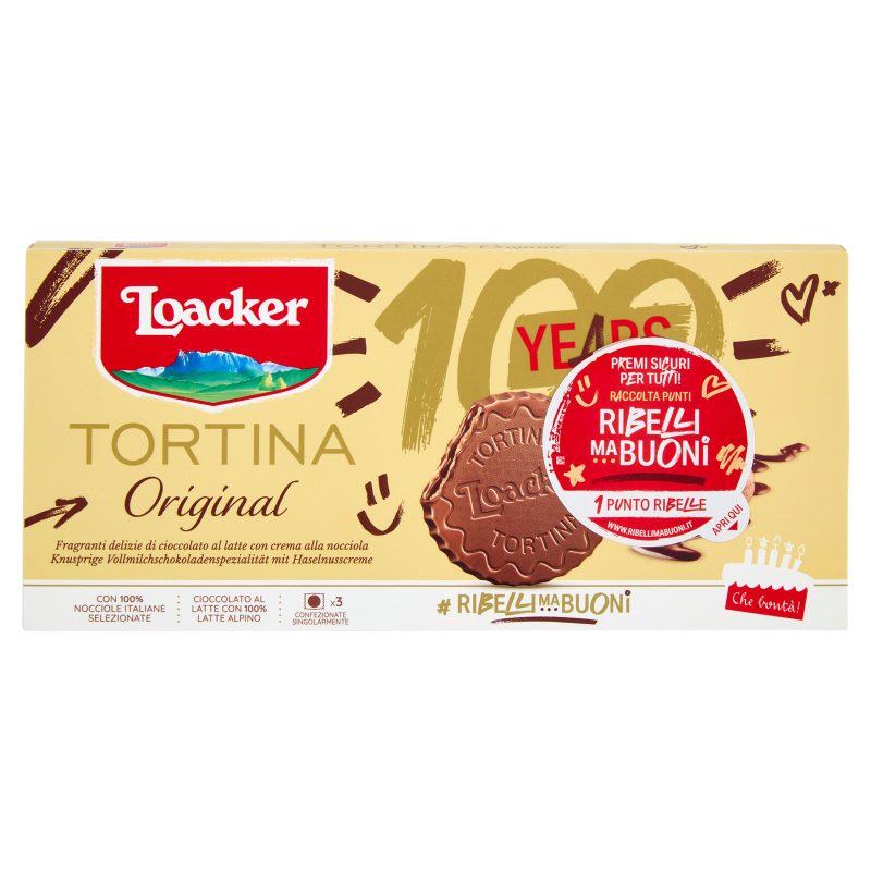 Loacker Tortina Original Wafer ricoperto di Cioccolato al Latte con crema di Nocciole Italiane 21gx3