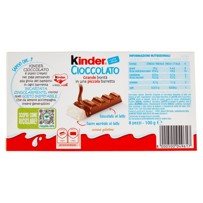 Kinder Cioccolato 
x8 - 100 g