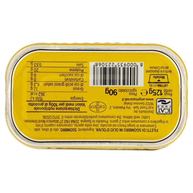 Angelo Parodi Filetti di Sgombro in Olio d'Oliva 125 g