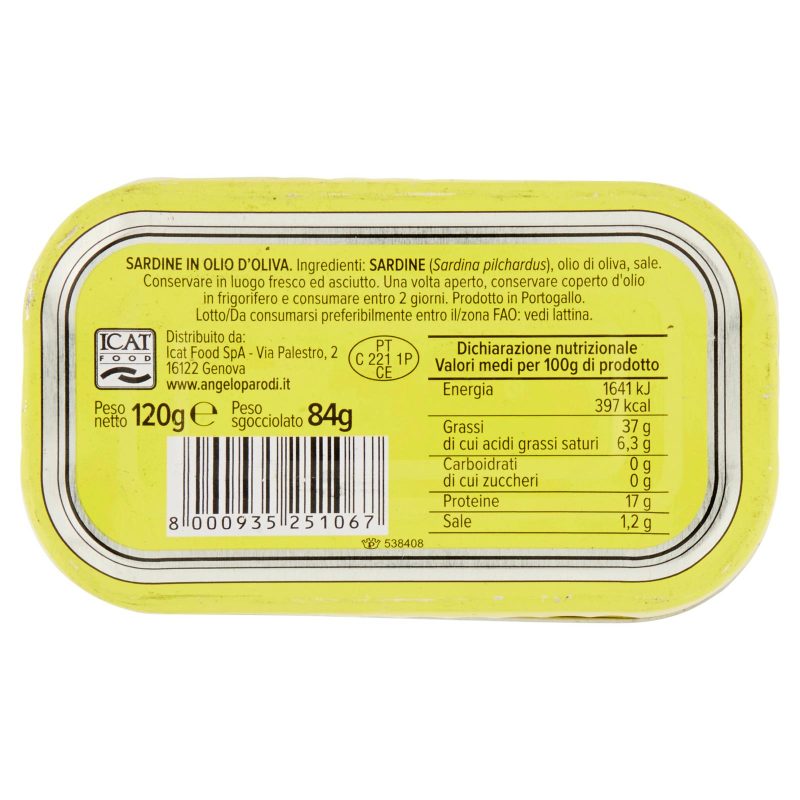 Angelo Parodi Sardine Portoghesi in Olio d'Oliva 120 g