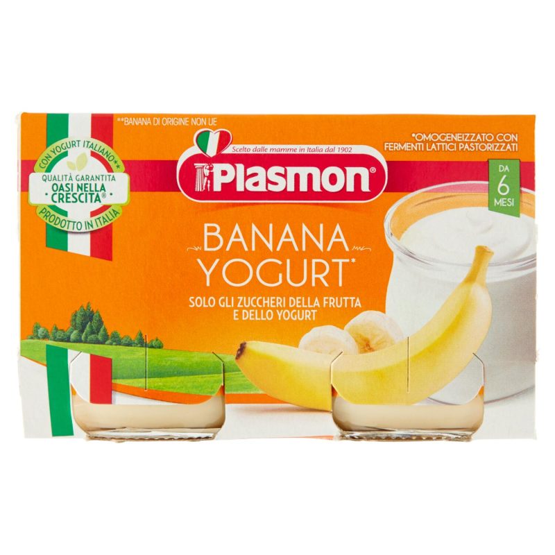 Plasmon Banana Yogurt* Omogeneizzato con Fermenti Lattici Pastorizzati 2 x 120 g