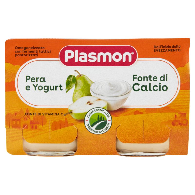 Plasmon Omogeneizzato con fermenti lattici pastorizzati Pera e Yogurt 2 x 120 g