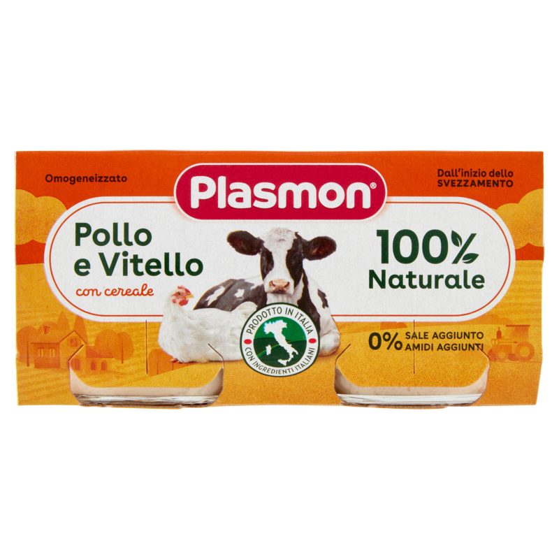 Plasmon Omogeneizzato Pollo e Vitello con cereale 2 x 80 g