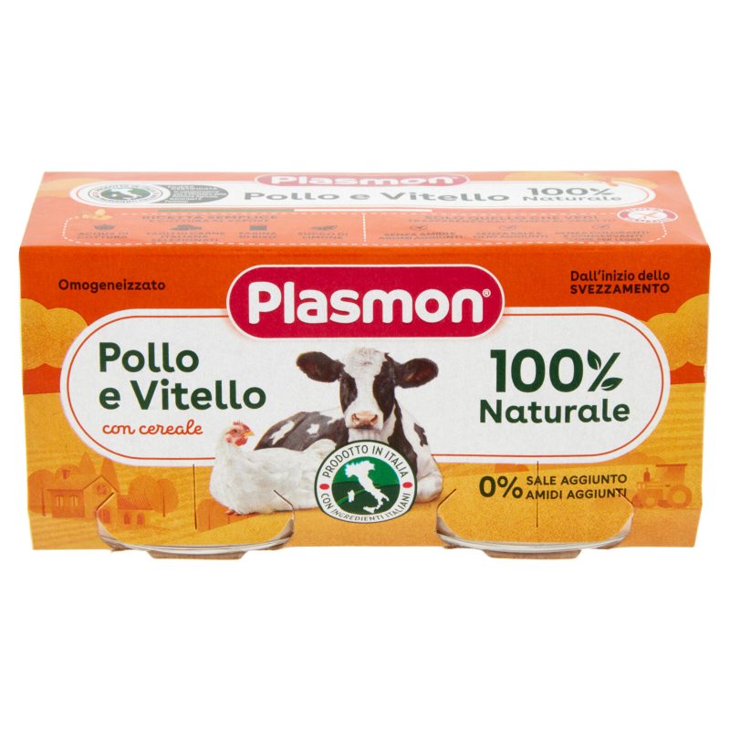 Plasmon Omogeneizzato Pollo e Vitello con cereale 2 x 80 g