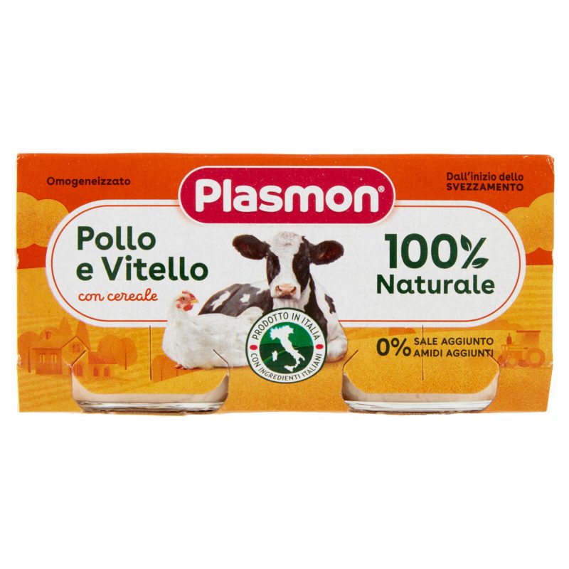 Plasmon Omogeneizzato Pollo e Vitello con cereale 2 x 80 g