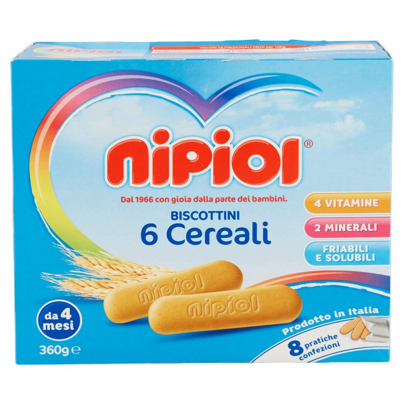 BISCOTTINI NIPIOL
6 Cereali
360 g