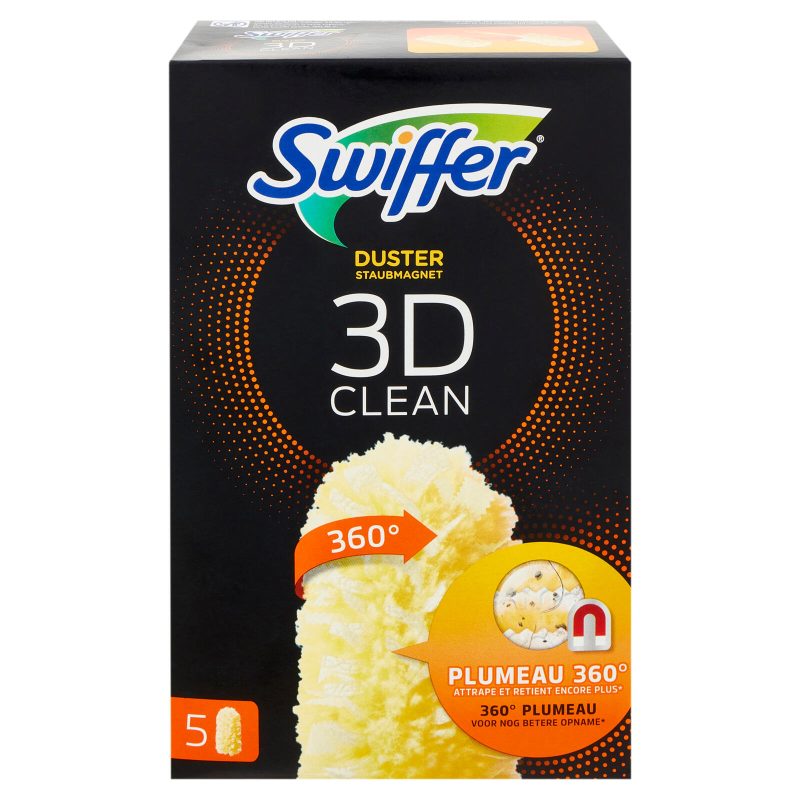 Swiffer Duster Staubmagnet 3D Clean Panni Cattura Polvere per Scopa Swiffer - Ricarica 5 Salviette