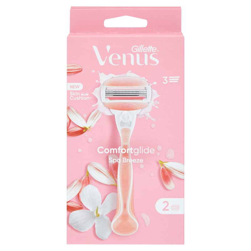 Gillette Venus Rasoio Donna Comfortglide Spa Breeze a 3 Lame, 1 Manico + 2 Lamette Donna