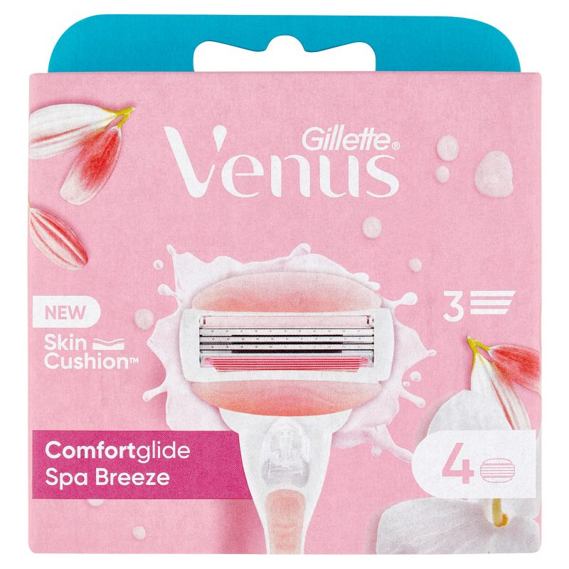 Gillette Venus Lamette Rasoi Donna Comfortglide Spa Breeze per Rasoio a 3 Lame, Confezione da 4