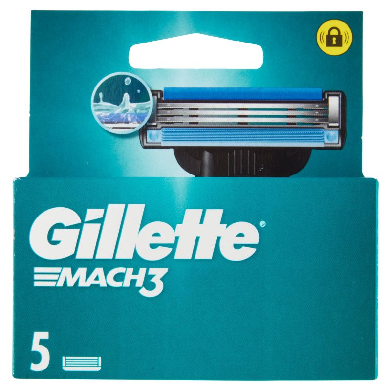 Gillette Mach3 Lamette di ricambio per Rasoio da Uomo, 5 Ricariche