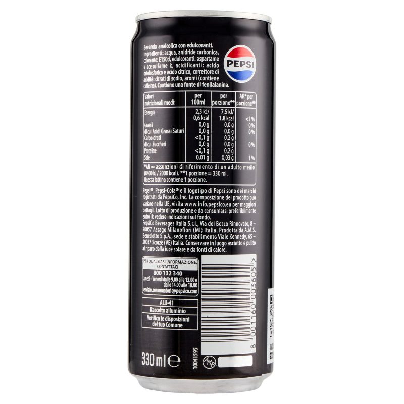 Pepsi Zero Zucchero 330 ml