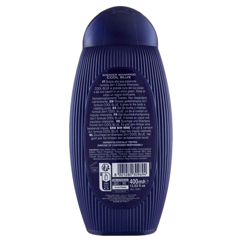 Felce Azzurra Uomo Cool Blue Tonificante Shower Shampoo 400 ml