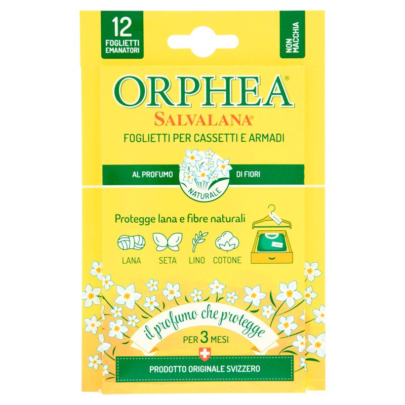 Orphea Salvalana Foglietti per Cassetti e Armadi al Profumo di Fiori 12 pz