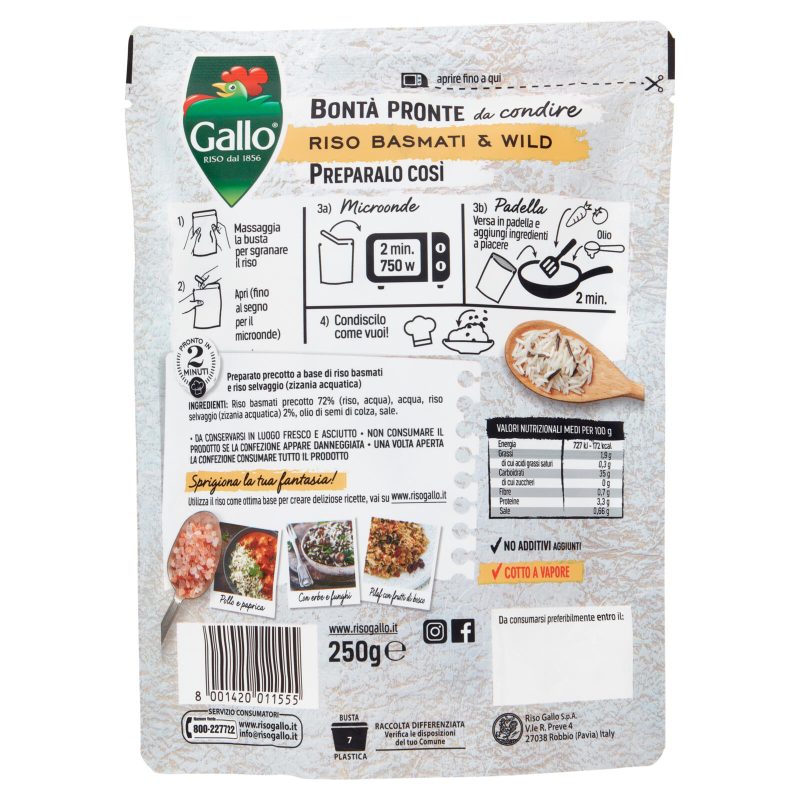 Gallo Bontà Pronte da condire Riso Basmati & Wild 250 g