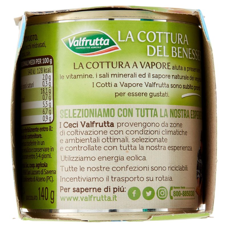 Valfrutta Cotti a Vapore Ceci 3 x 150 g