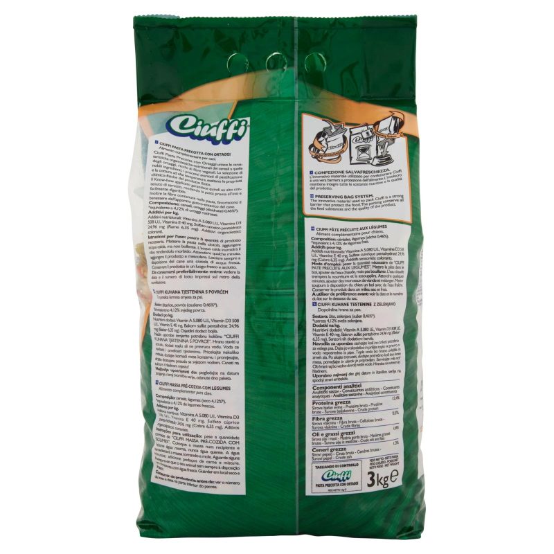 Ciuffi Pasta Precotta con Ortaggi 3 kg