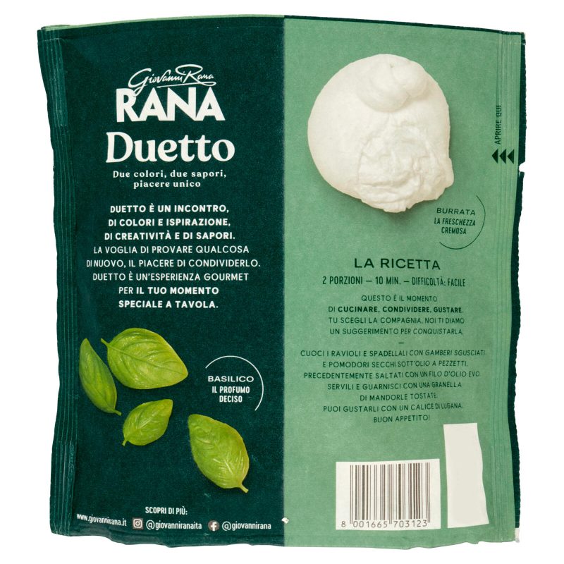 Giovanni Rana Duetto Burrata & Basilico 250 g