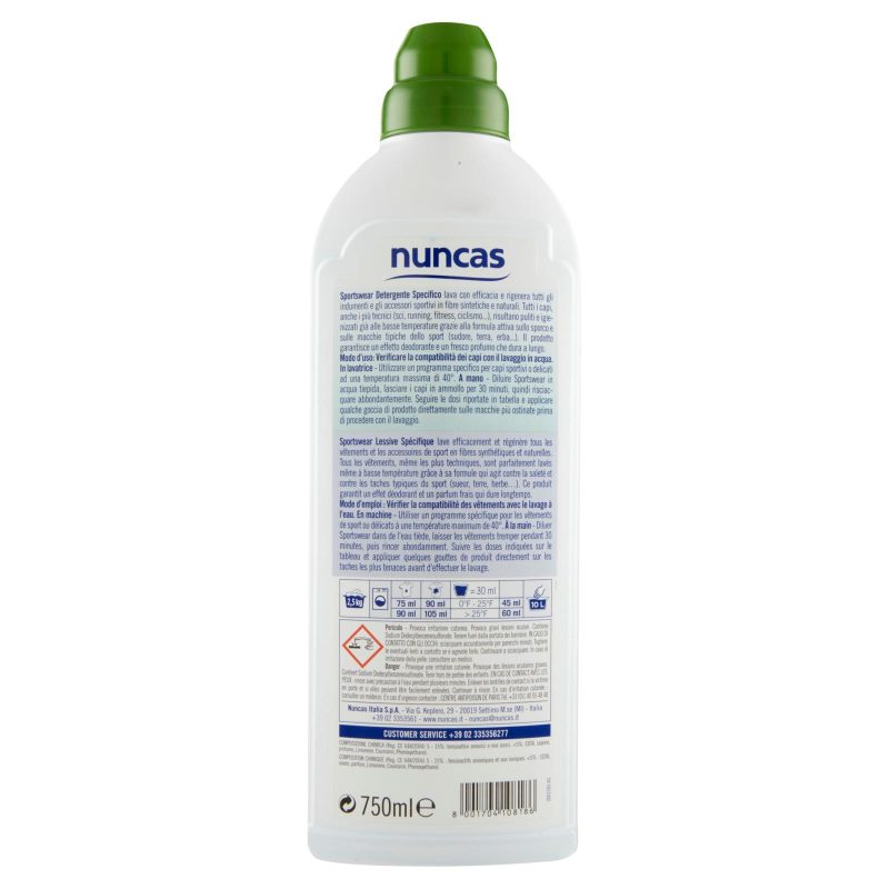 Nuncas Sportswear Detergente specifico per capi tecnici 750 ml