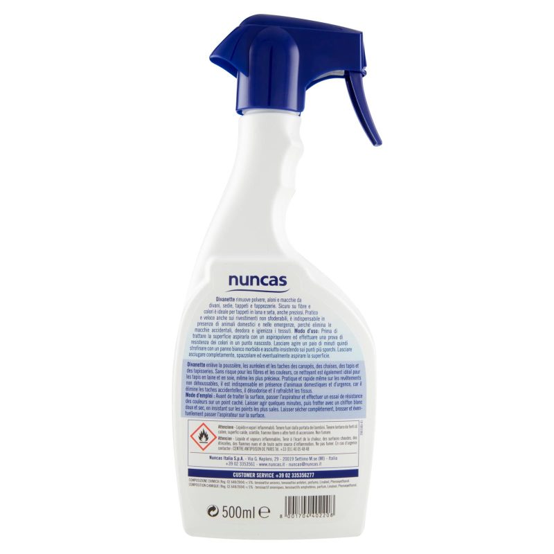 Nuncas Divanette Detergente per tappeti e rivestimenti tessili 500 ml