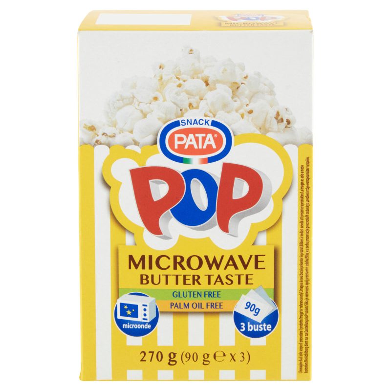 Pata Pop Microwave Butter Taste 3 x 90 g