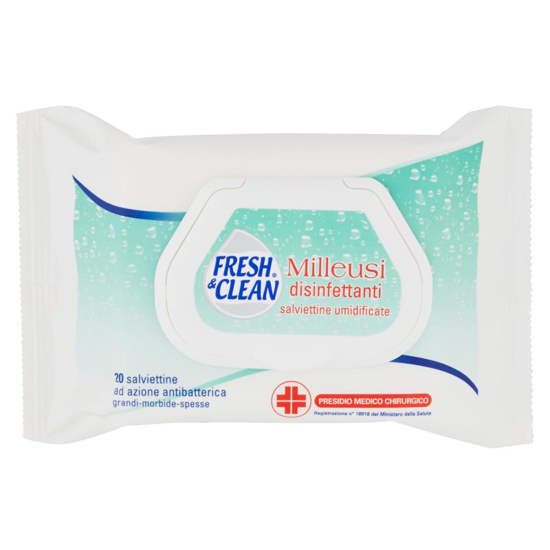 Fresh & Clean Milleusi disinfettanti salviettine umidificate 20 pz