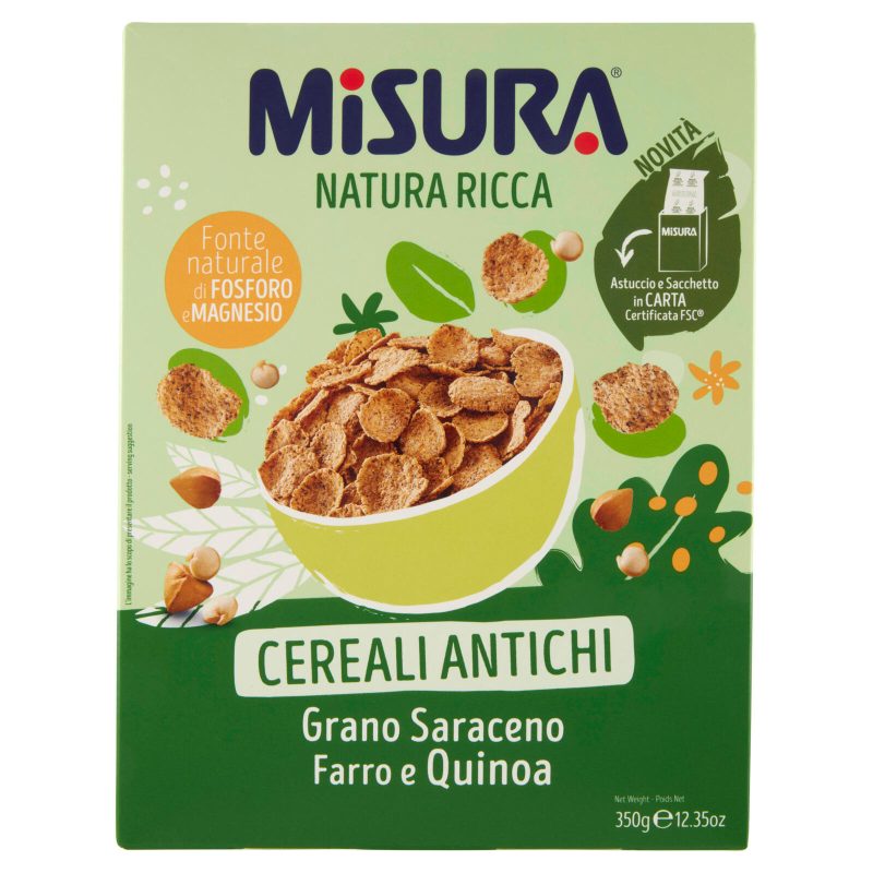 Misura Natura Ricca Cereali Antichi Grano Saraceno Farro e Quinoa 350 g