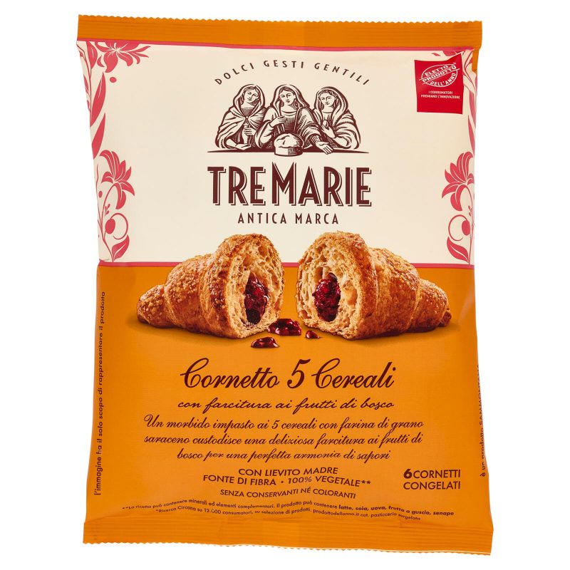 Tre Marie Cornetto 5 Cereali con farcitura ai frutti di bosco 
6 x 65 g