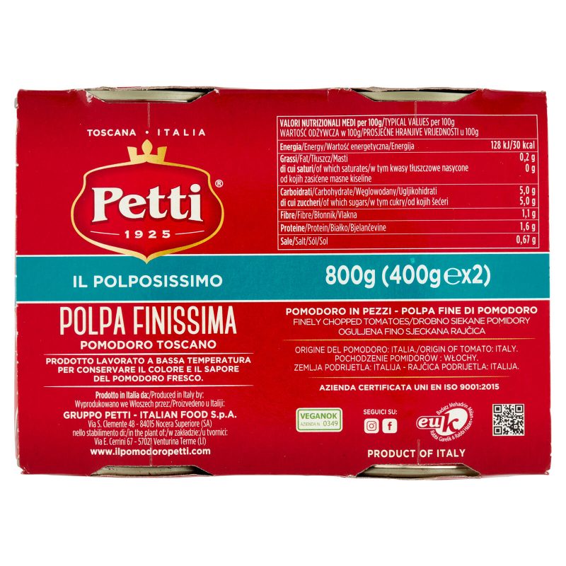 Petti "Il polposissimo" - polpa di pomodoro finissima - Pomodoro toscano - 2x400g