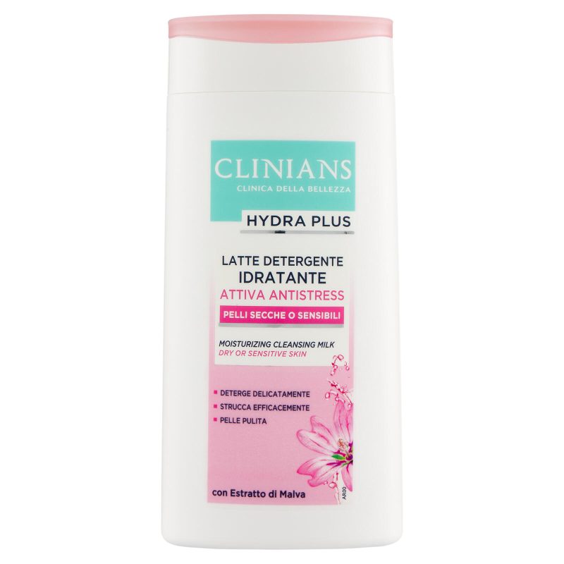 Clinians Hydra Plus Latte Detergente Idratante Attiva Antistress Pelli Secche o Sensibili 200 mL