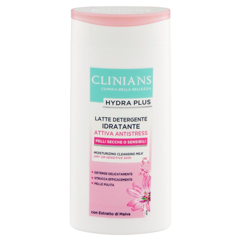 Clinians Hydra Plus Latte Detergente Idratante Attiva Antistress Pelli Secche o Sensibili 200 mL