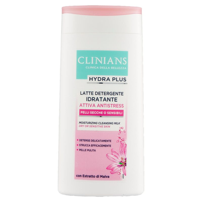 Clinians Hydra Plus Latte Detergente Idratante Attiva Antistress Pelli Secche o Sensibili 200 mL