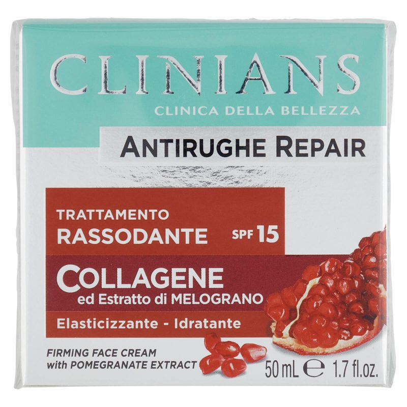 Clinians Antirughe Repair Trattamento Rassodante SPF15 Collagene ed Estratto di Melograno 50 mL