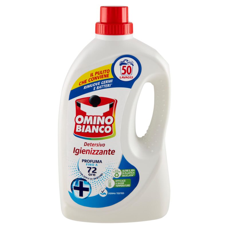 Omino Bianco Detersivo Lavatrice Liquido Igienizzante 50 Lavaggi 2000 ml