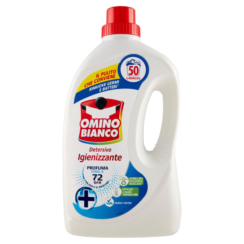 Omino Bianco Detersivo Lavatrice Liquido Igienizzante 50 Lavaggi 2000 ml