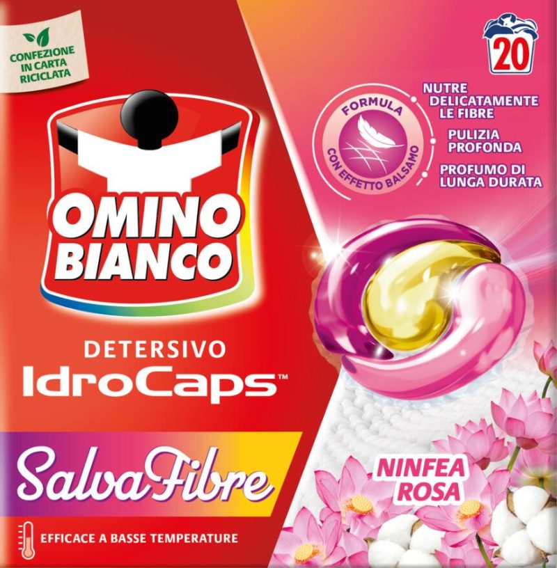 Omino Bianco Detersivo IdroCaps Salvafibre Cardboard 20 caps 380 ml