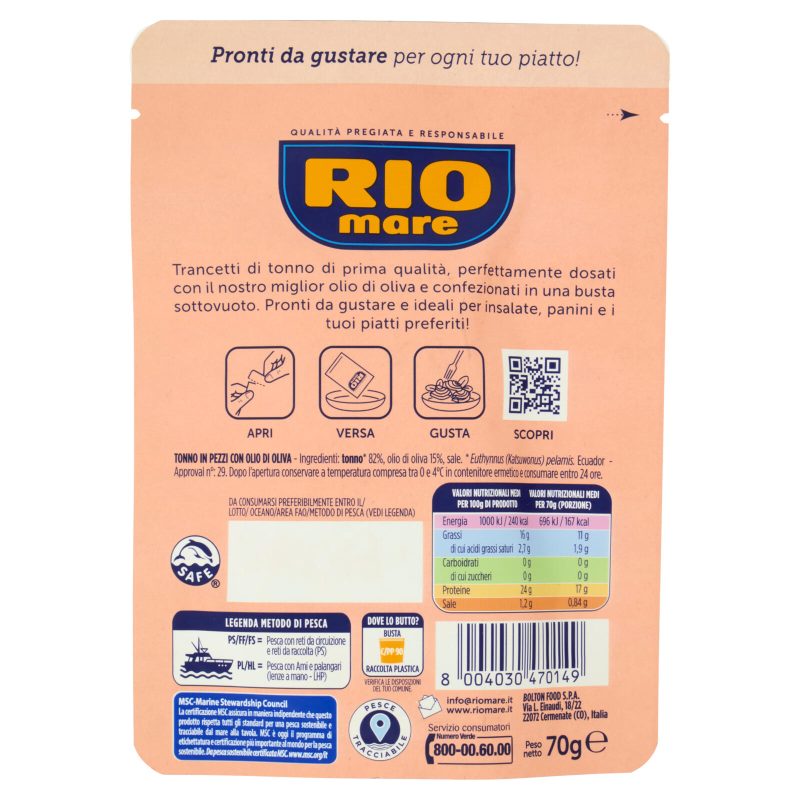 Rio mare Trancetti di Tonno con un filo di Olio di Oliva 70 g