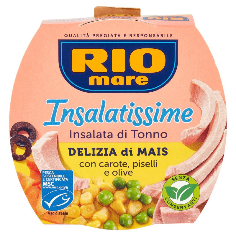 Rio mare Insalatissime Insalata di Tonno Delizia di Mais con carote, piselli e olive 160 g