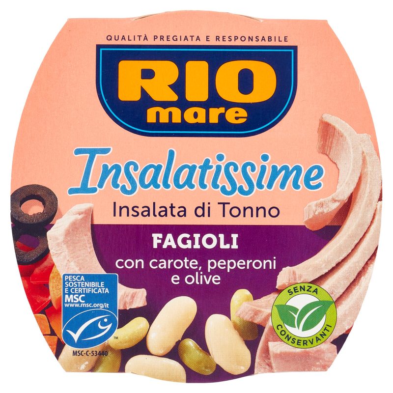 Rio mare Insalatissime Insalata di Tonno Fagioli con carote, peperoni e olive 160 g