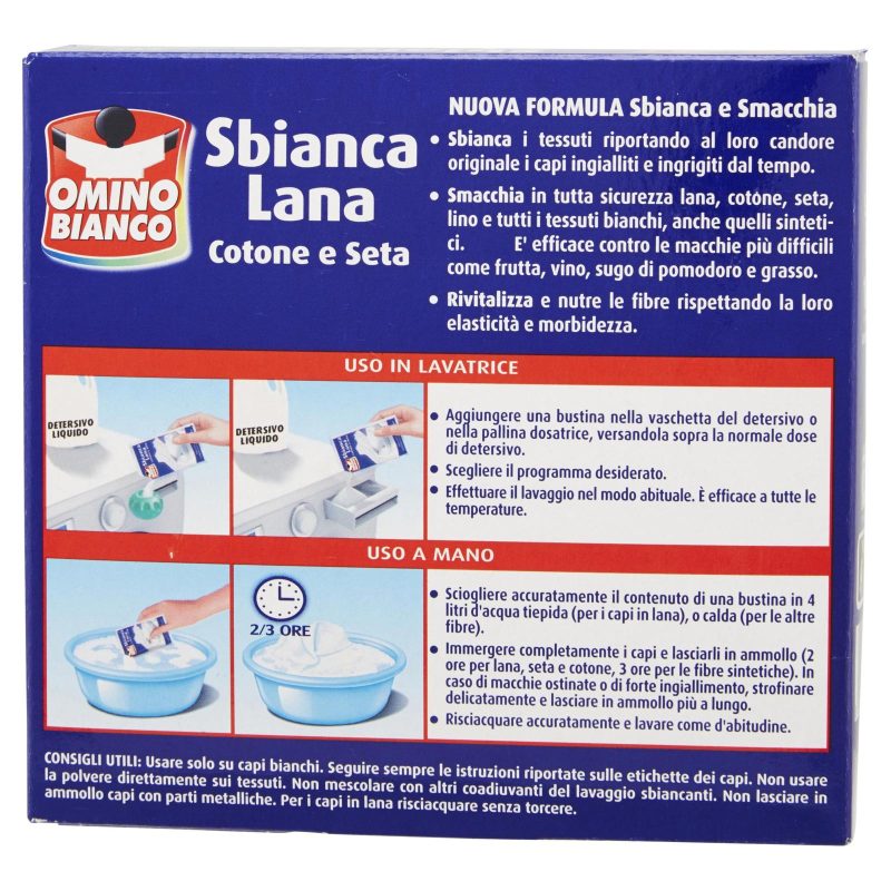 Omino Bianco Sbianca Lana Cotone e Seta 10 x 20 g