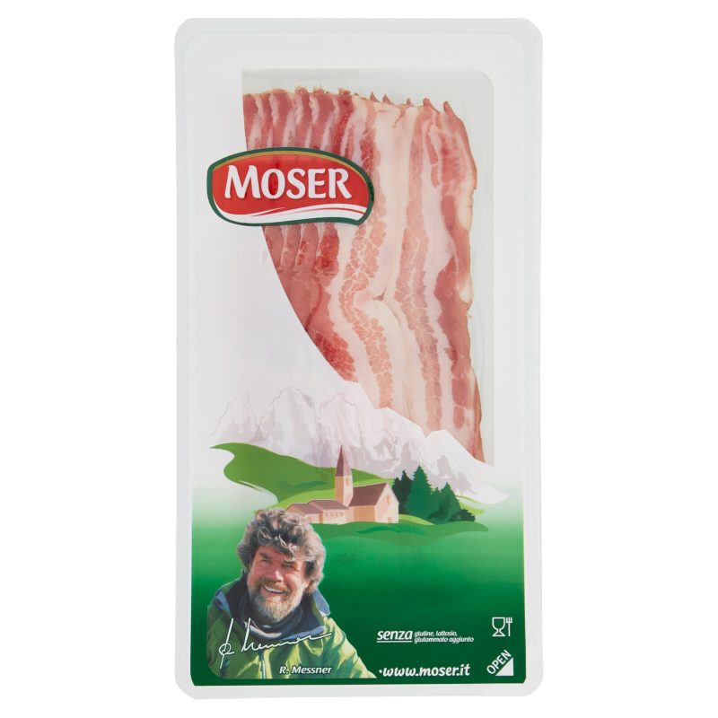 Moser Pancetta salata, affumicata e stagionata in Alto Adige 70 g