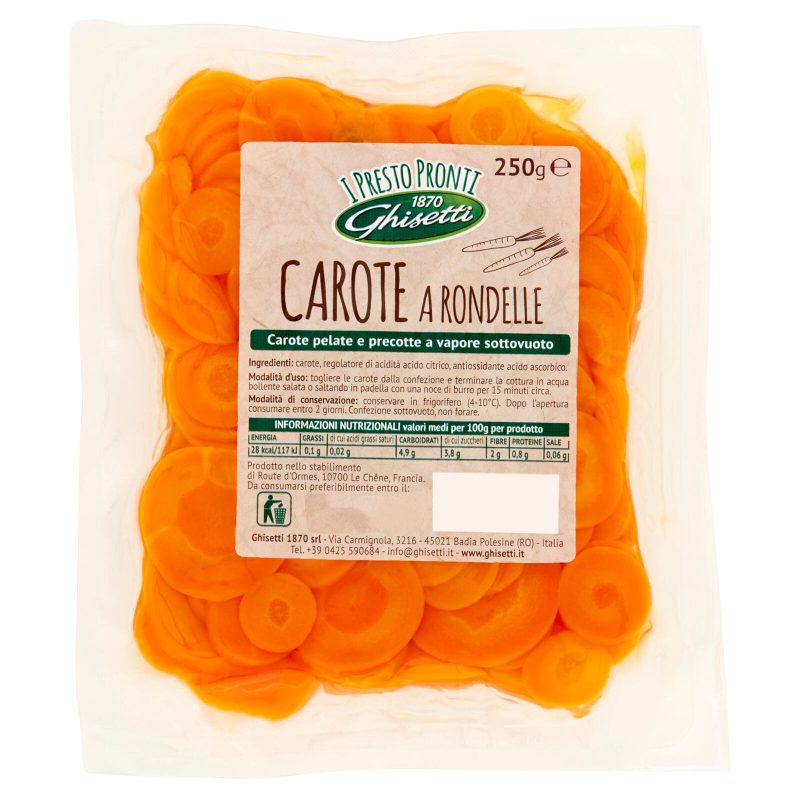 Ghisetti I Presto Pronti Carote a Rondelle 250 g