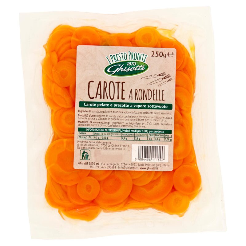 Ghisetti I Presto Pronti Carote a Rondelle 250 g