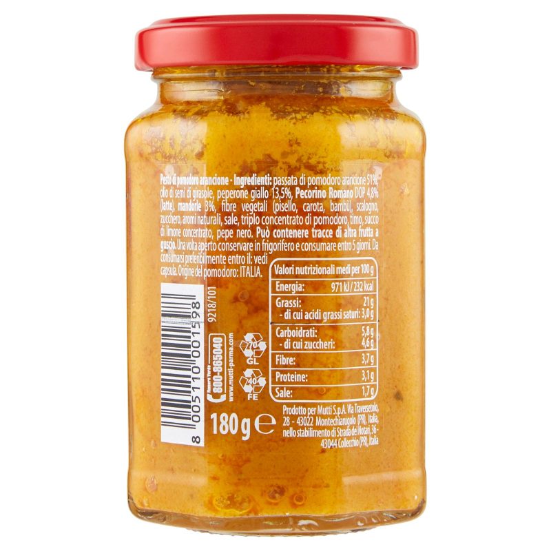 Mutti Pesto Arancione di Pomodoro 180 g