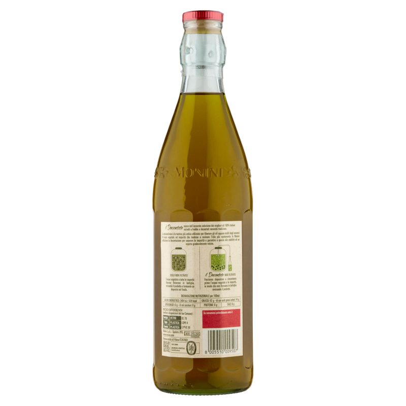 Monini il Decantato Naturalmente Non Filtrato Olio Extra Vergine di Oliva 100% Italiano 750 ml