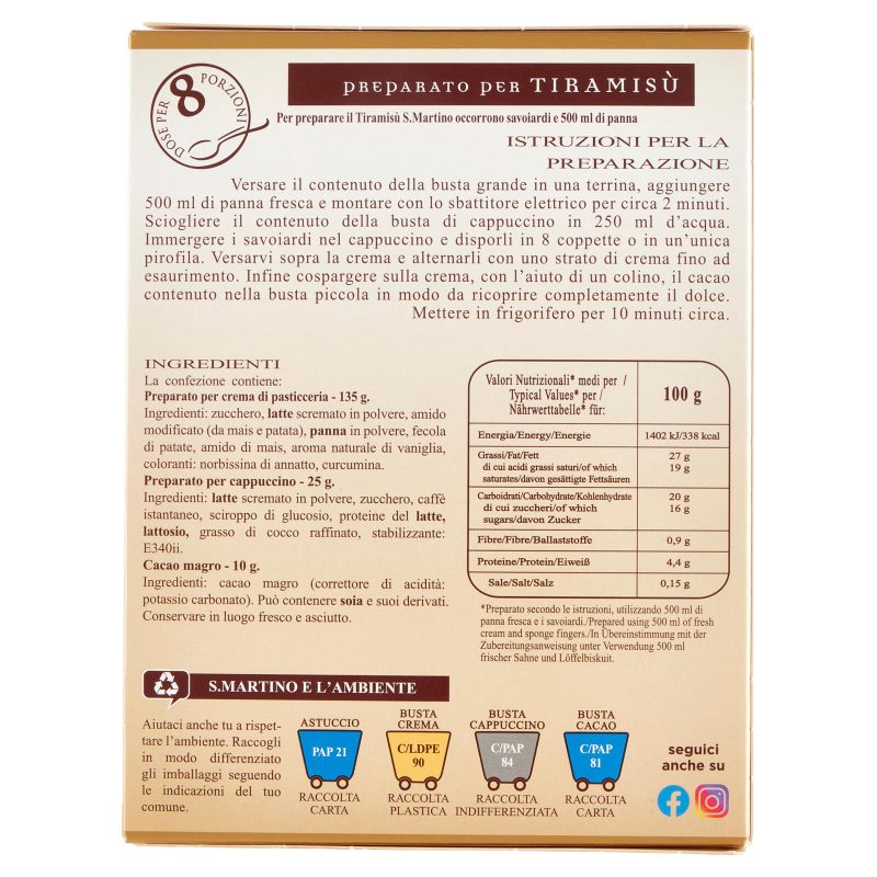 S.Martino collezione oro Tiramisù 170 g