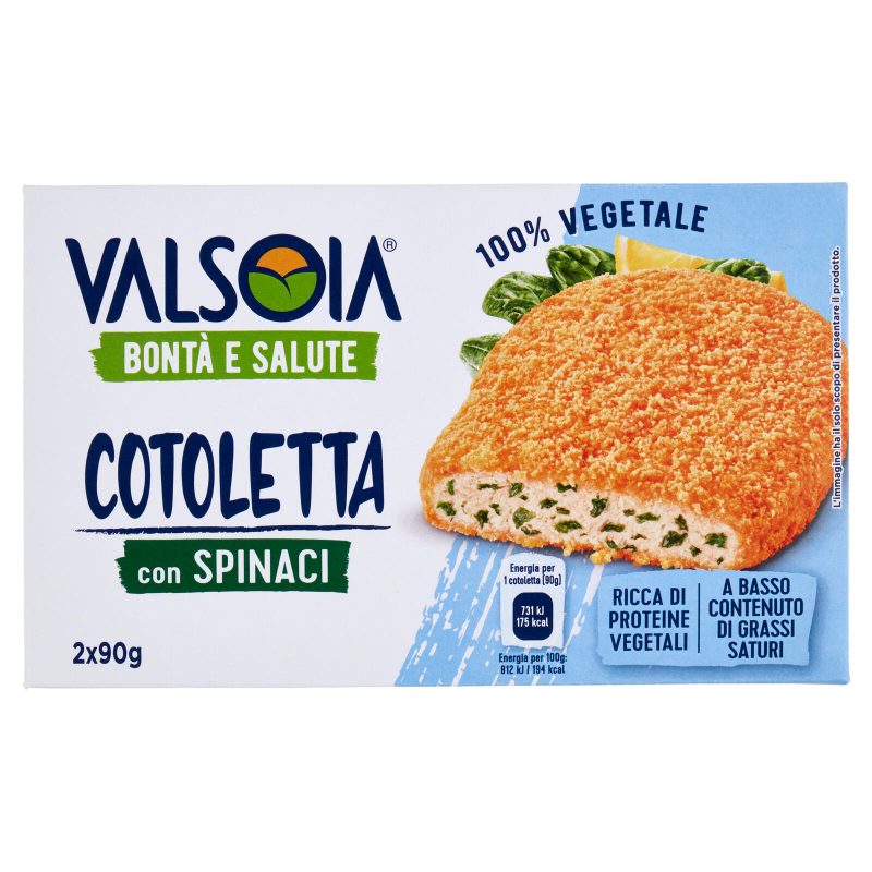 Valsoia Bontà e Salute Cotoletta con Spinaci 2 x 90 g