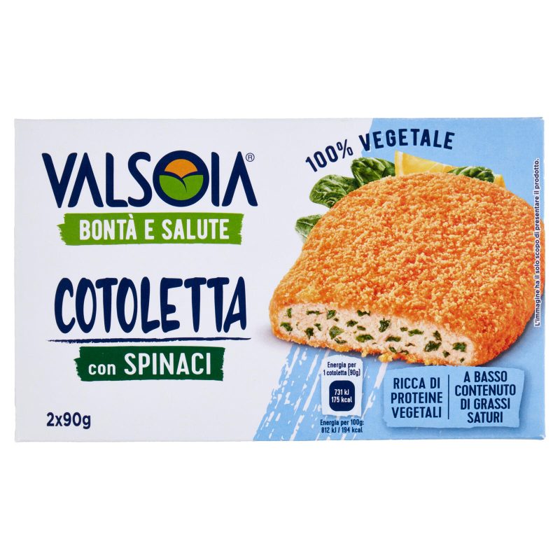 Valsoia Bontà e Salute Cotoletta con Spinaci 2 x 90 g