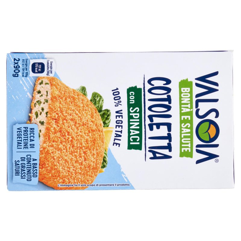 Valsoia Bontà e Salute Cotoletta con Spinaci 2 x 90 g