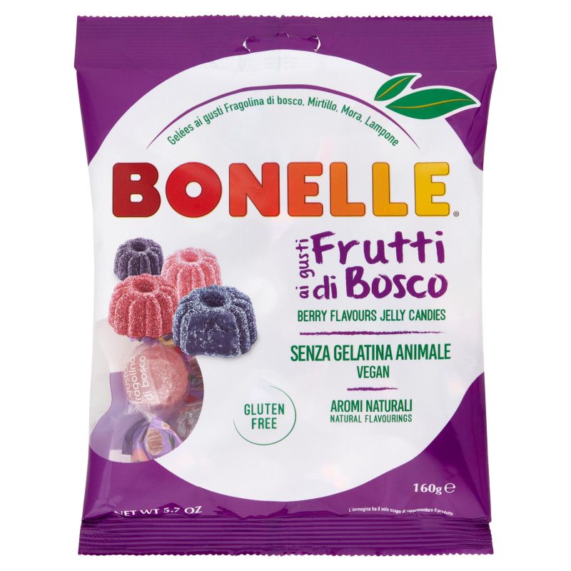 Bonelle Gelées ai gusti Fragolina di bosco, Mirtillo, Mora, Lampone 160 g